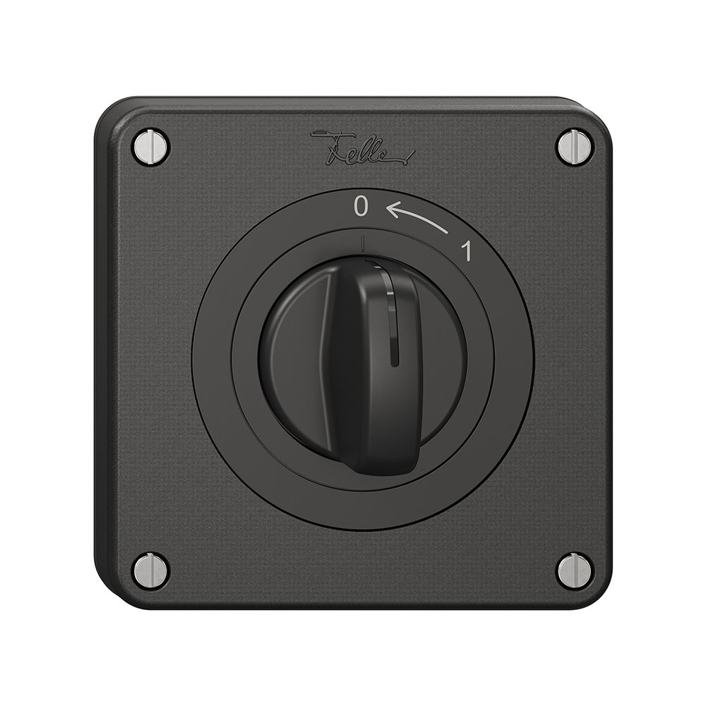 Schwenktaster NEVO N.CO mit Drehgriff, KS, 0 <- 1, schwarz