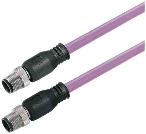 Cavo Weidmüller M12/M12 1.5m spina/presa dritta schermata PUR viola