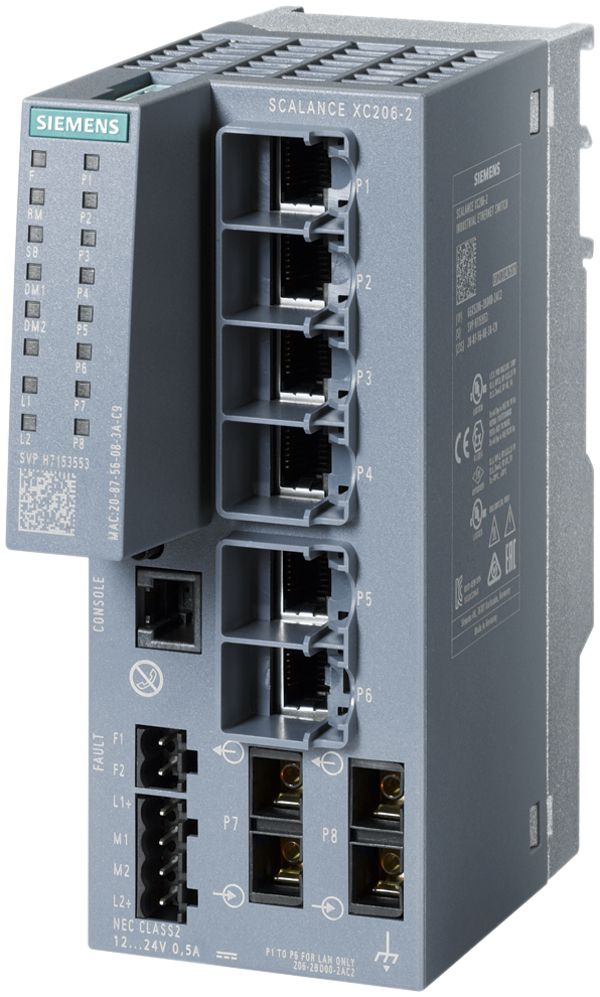 IE-Switch Siemens SCALANCE XC206-2 6×RJ45 + 2×SC 10/100Mbit/s managed