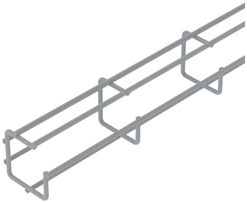 Gitterrinne Bettermann G-GR 50×50×3000mm, St, NG-10, halogenfrei, lichtgrau