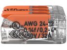 Morsetto di connessione WAGO 221 3×0.2…4mm² leva 32A 450V arancione trasparente
