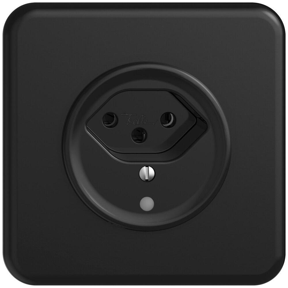 UP-Steckdose Sdue QMI, 1×Typ 13, mit LED, m.Abdeck-&Befestigungspl., schwarz