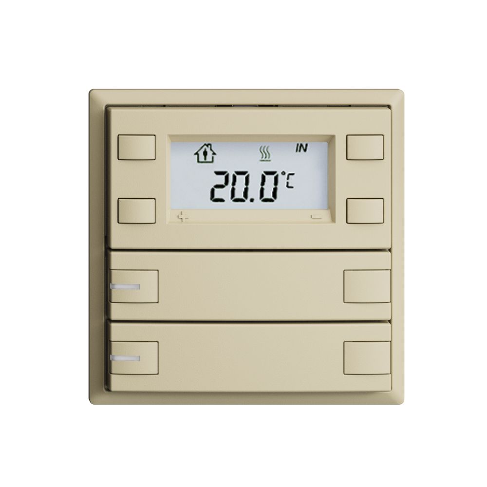 Poussoir RTH ENC KNX 2× EDIZIOdue F vanille, avec LED RGB