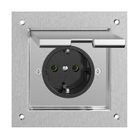 SCHUKO-Steckdose FH PMK 16A, 250VAC, L+N+PE Messing vernickelt