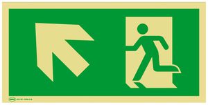 Rettungszeichenschild AWAG Pfeil nach links oben 300mm