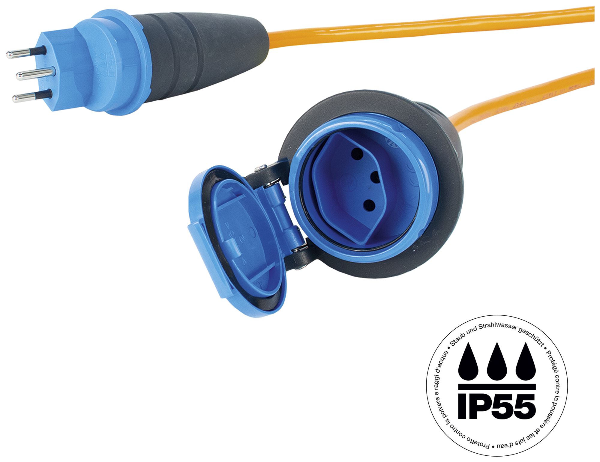 Cavo di prolunga Steffen EPR-PUR 3×2.5mm² 20m T13/T13 per l'industria arancione