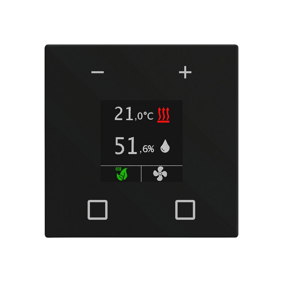 Termostato ambiente KNX INC MDT CN-RTR60S16.01 display 4×DI nero op.