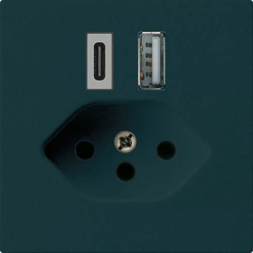 Prise de charge USB kallysto 18W PD 1×type A 1×type C T13 noir