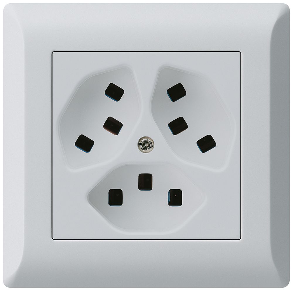 UP-Steckdose Hager kallysto.line 3×T23 C lichtgrau