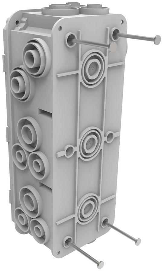 UP-Einlasskasten Spotbox UP3, 3×1, mit Nägel, grau