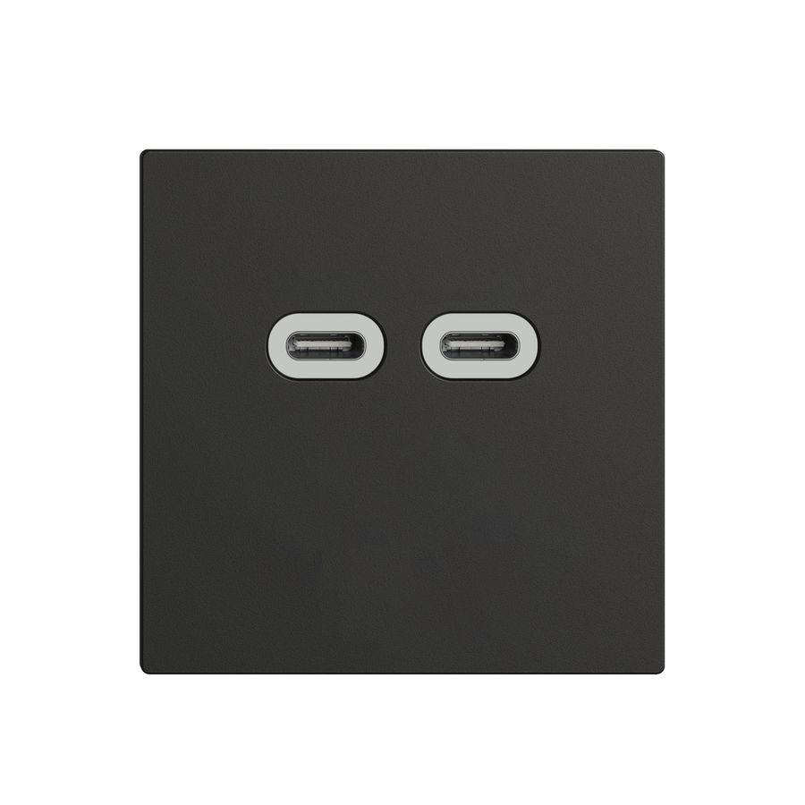 Steckdose USB 18W 2×Typ C Feller EDIZIOdue F 230V 3600mA schwarz