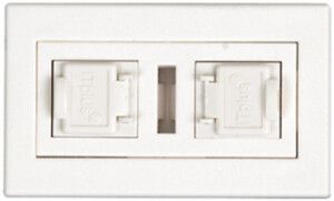 Dose Kat.6 FLF 2f.2RJ45/u weiss