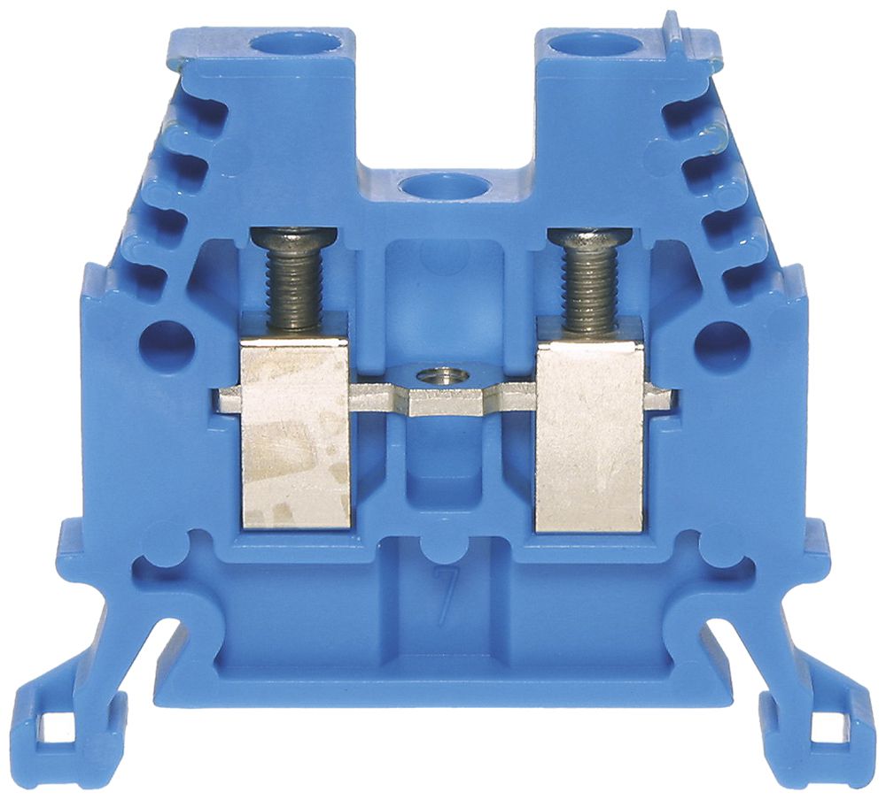 Durchgangs-Reihenklemme Woertz Ex 4…10mm² 57A 1000V Schraubansch.2×1 TH35 blau