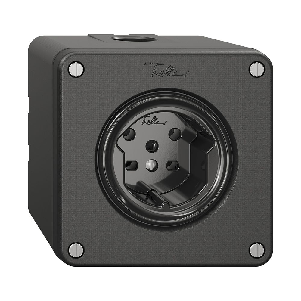 NAPU-Steckdose NEVO, 1×T15, schwarz