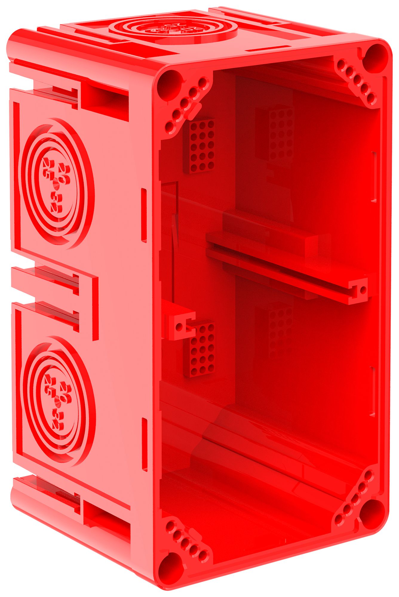 Einlasskasten CRALLO-LEU 138×78×73mm 2×1 Halogenfrei rot