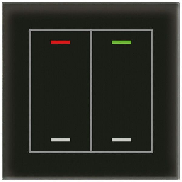 Poussoir KNX RGBW ENC MDT GTL-200S.02S 2t/4a verre noir "neutre"
