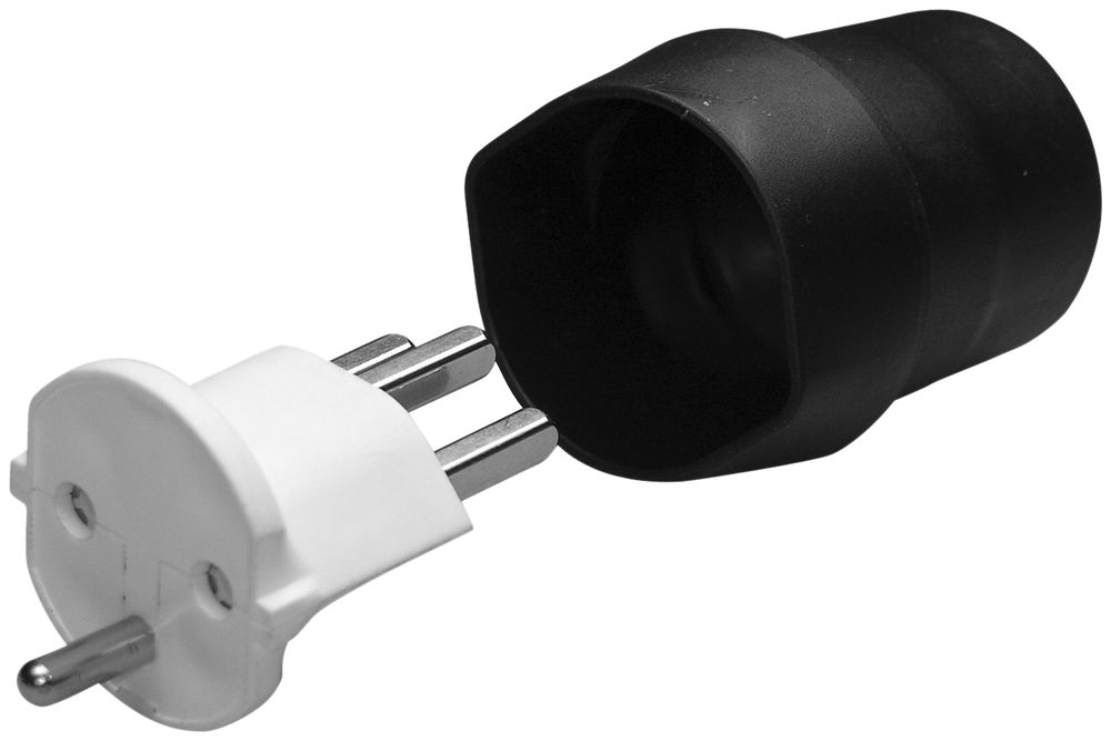 Übergangsstecker 23/Schuko-CH schwarz