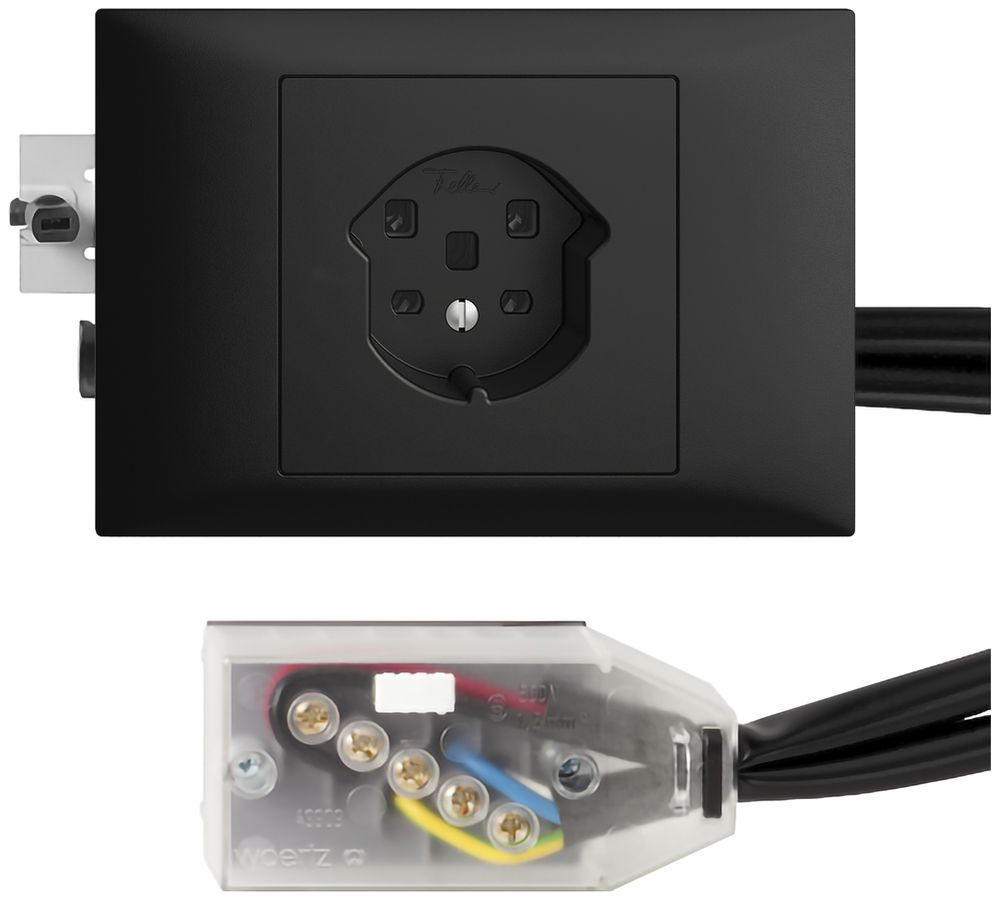 Prise INC EDIZIOdue T25 noir 45…69mm pour câble plat Technofil