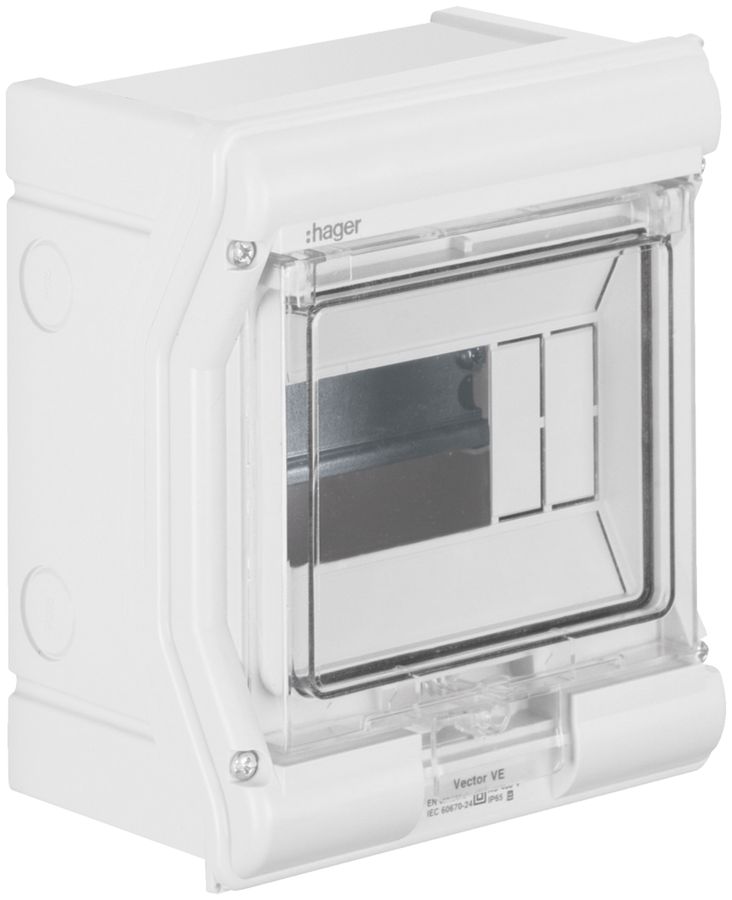 Coffret de distribution AP Hager vector 1 rangée 6UM IP65 165×190×113mm