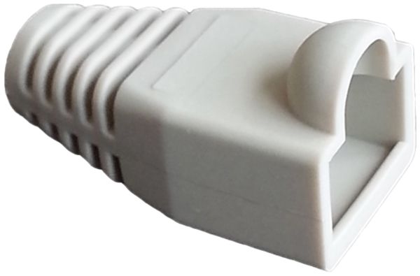 Manicotto antipiega grigio, per spina RJ45, diritta