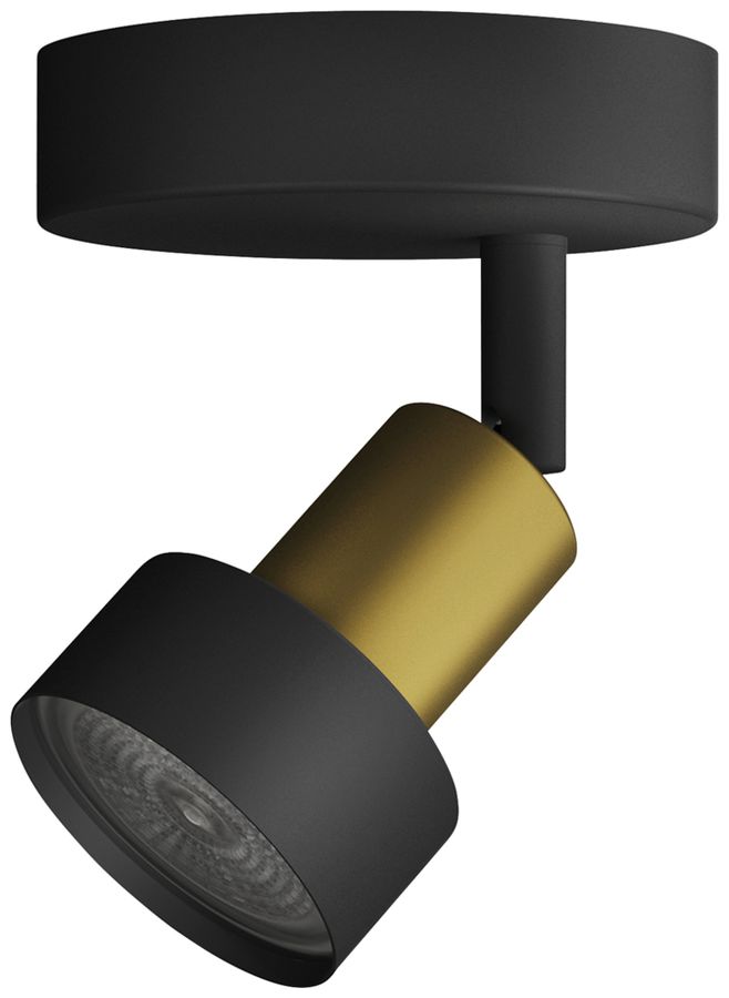 Spot Philips Conduit GU10 1×5W 109×100mm noir/laiton