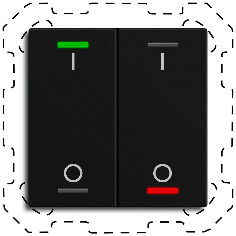 EB-Taster KNX RGBW MDT BE-TAL60T216.B1 2T/4B Temp.schwarz matt "I/O"