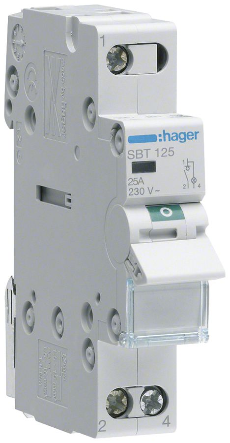 Interrupteur AMD Hager SBT 25A 230V 1 fermeur 0 ouvreur 1 inverseur