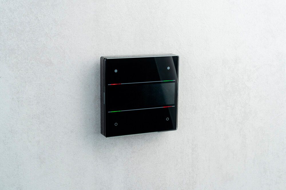 Senseur poussoir ENC Theben LUXORliving iON4 G LED avec champ d'inscription noir