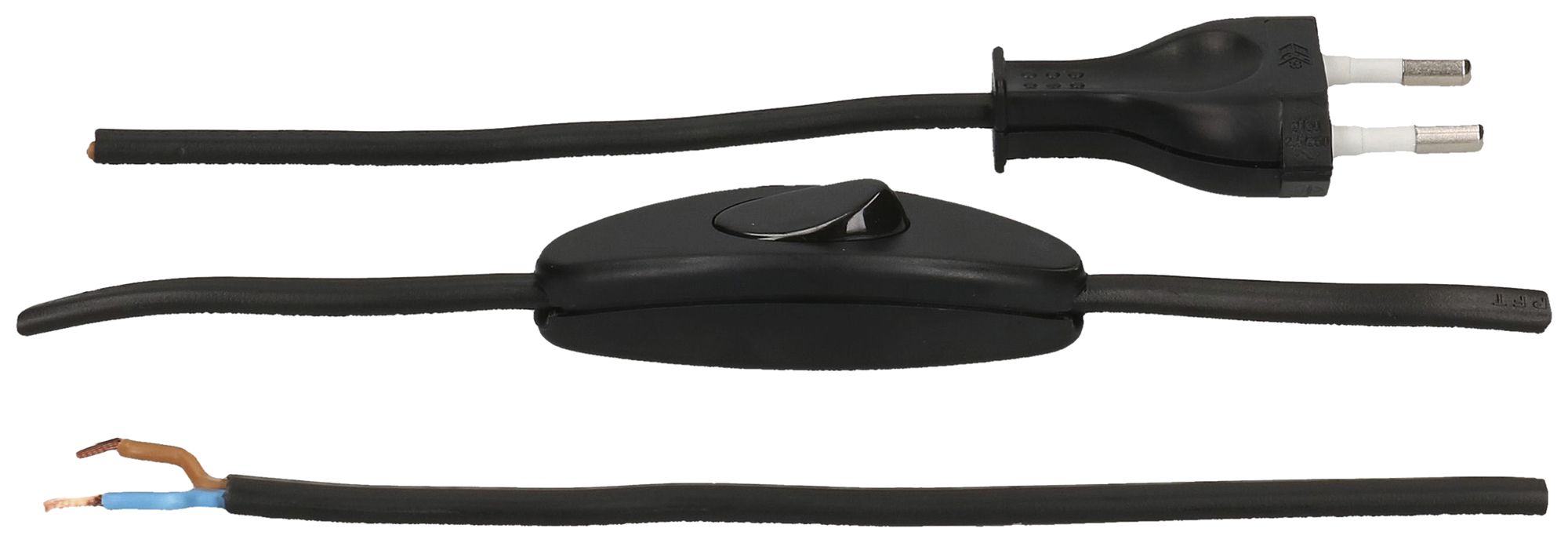 Anschlusskabel MH PVC 2.5A 230V 2×0.75mm² Typ 26-frei mit Schalter 2m sz