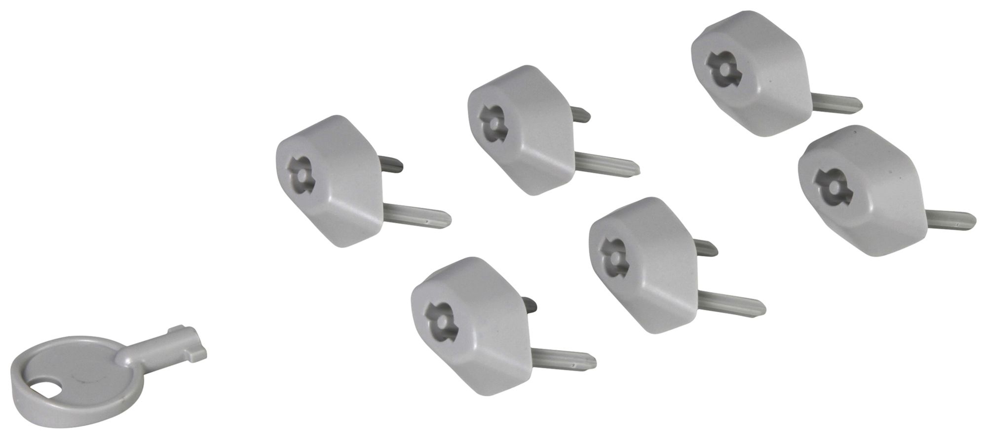 Protezione per presa Legrand grigio RAL7035 6 pezzi + 1 chiave
