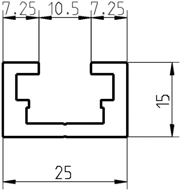Befestigungsschiene Almatec 25×15mm L=6m