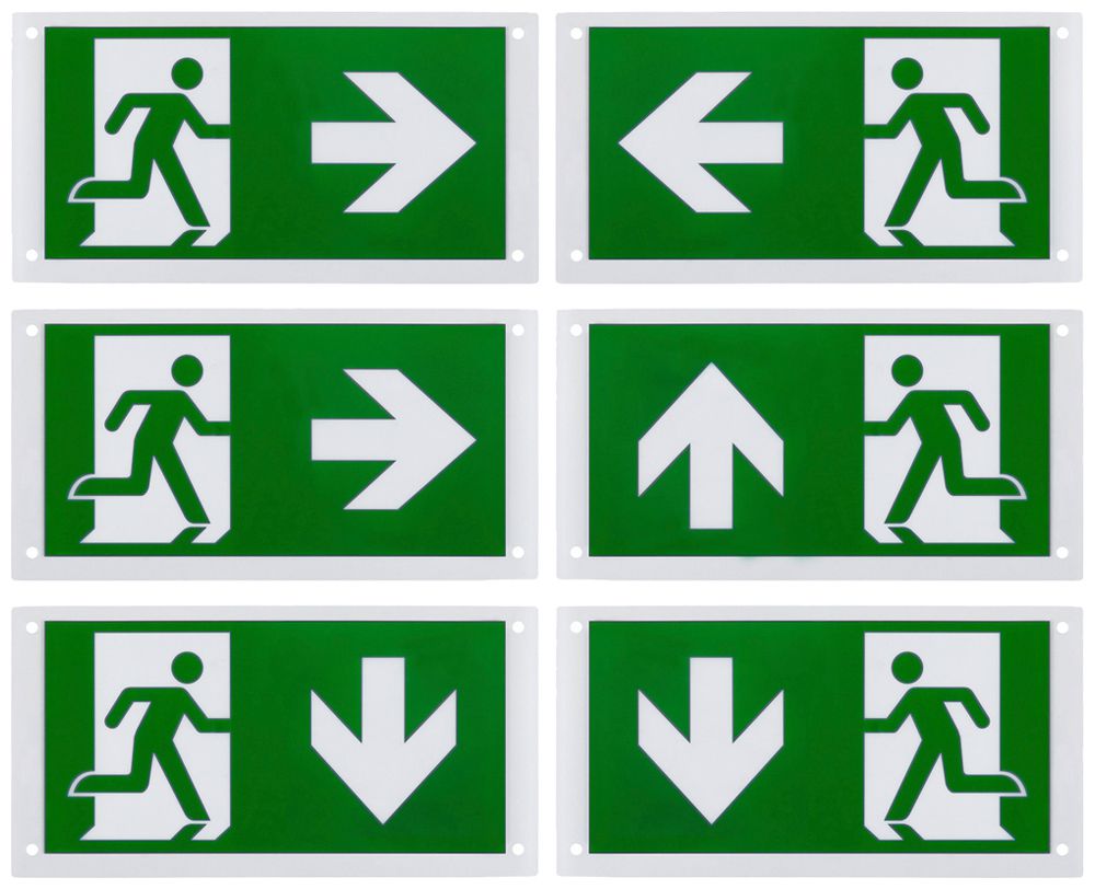 Jeu de pictogrammes SLV P-LIGHT sortie gauche/droite/haut/bas 300×155mm