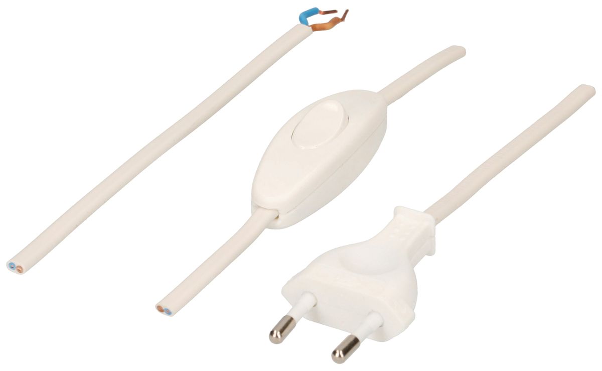 Anschlusskabel MH PVC 2.5A 230V 2×0.75mm² Typ 26-frei mit Schalter 2m ws