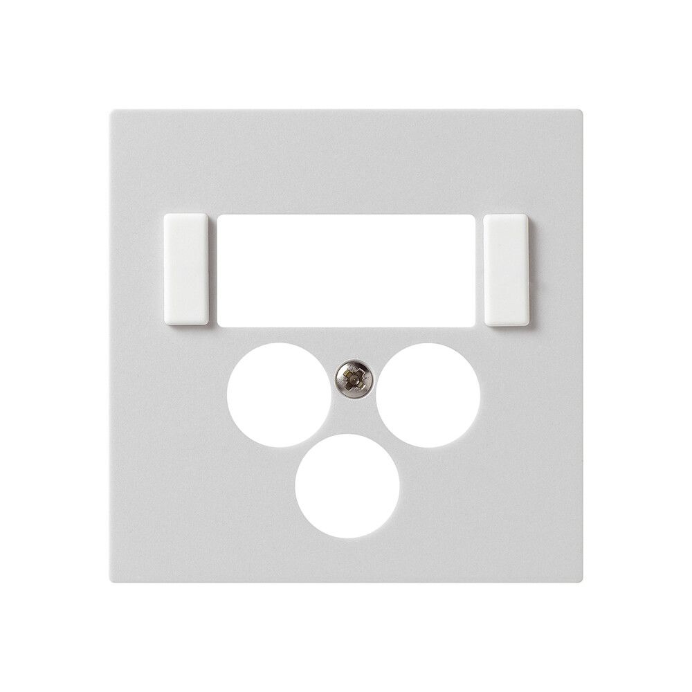 Placca frontale 3×Koax+2×RJ45 kallysto multimedia R&M grigio chiaro
