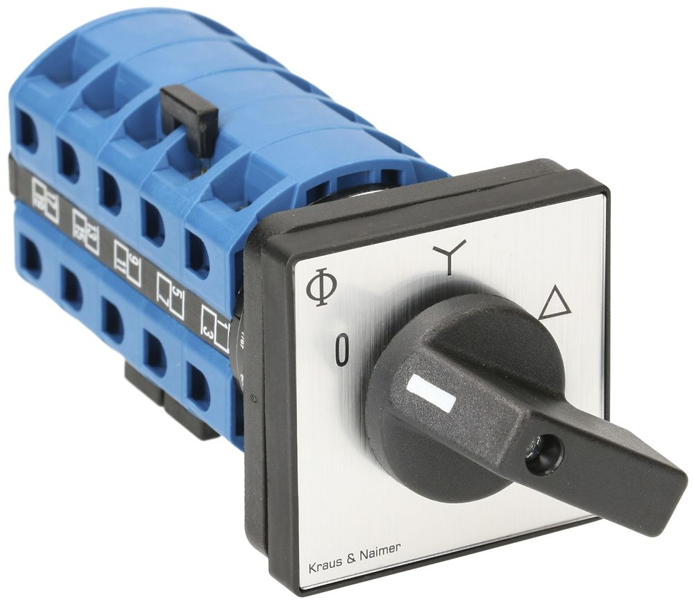 Inter.rotatif INC K&N, 25A/690V 4L, manette no, 48×48mm, Ø 6mm, "0-Y-∆"