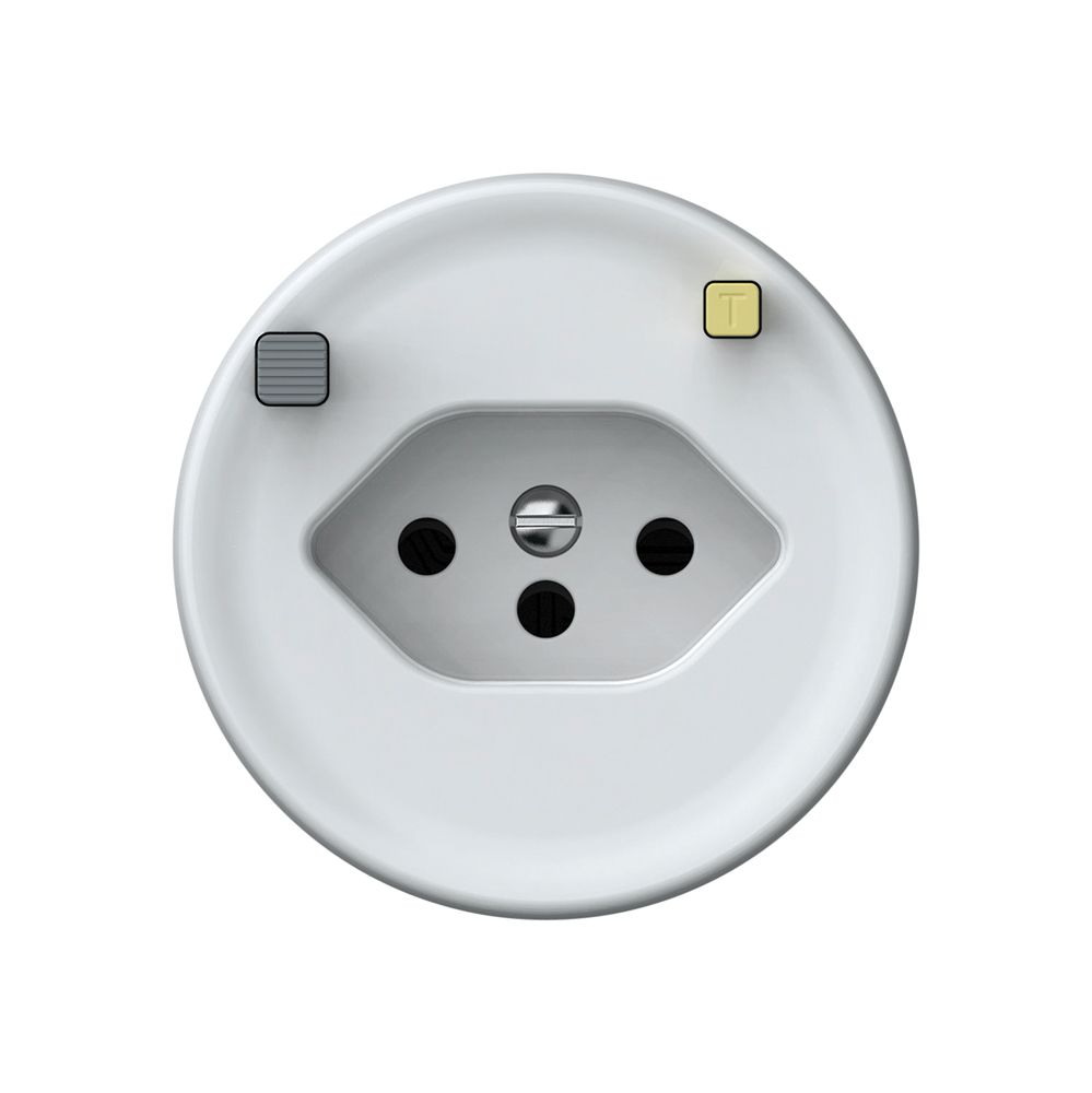 Prise FI origin 1×type 13 30mA 10A 230V 60×60mm blanc