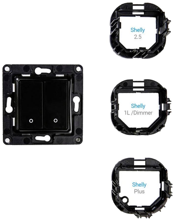 UP-Wandsender Shelly Wall Switch 4 4-Kan 70×70×12mm schwarz