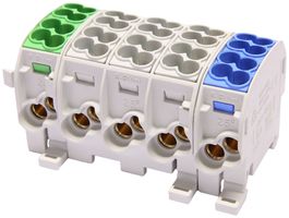 Bloc répartiteur type C 10×35/10×25mm² CU gris N+3L+PE