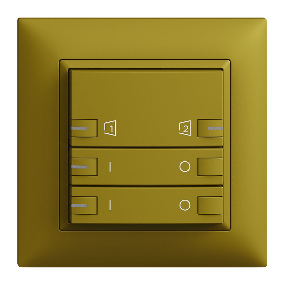 Set frontale INC EDIZIOdue zepAIR ON/OFF 2C S1/S2 con LED olive