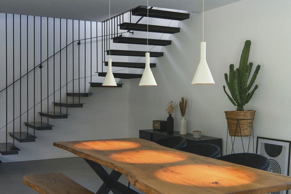 Paralume SLV LALU CONE acciaio Ø152×170mm bianco oro a tinta unita