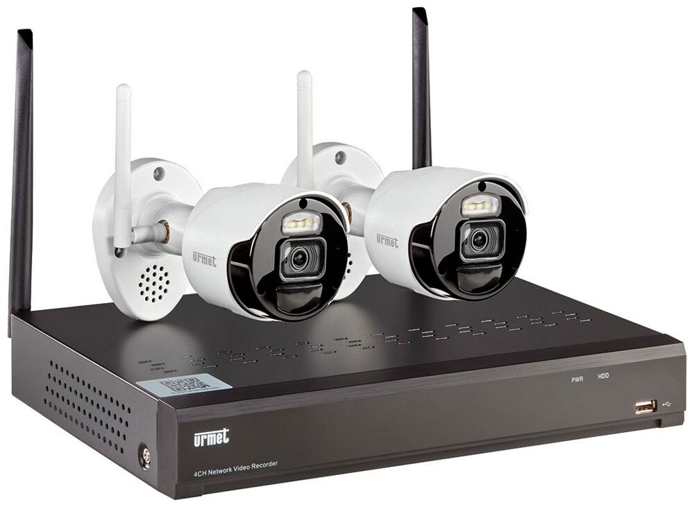 Sistema di videosorveglianza Urmet standard 2×telecamere 2MP Wi-Fi HDMI 1TB