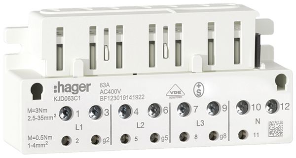 Zählersteckklemme Hager 400V 63A 2.5…35mm²