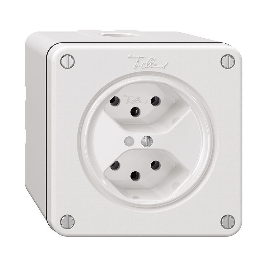 Prise NAPU NEVO, 2×T13, a.LED, blanc