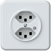 UP-Steckdose origin 2×Typ 23 bel.grün 16A 230V 92×92mm weiss