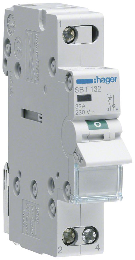 REG-Ausschalter Hager SBT 32A 230V 1 Schliesser 0 Öffner 1 Wechsler