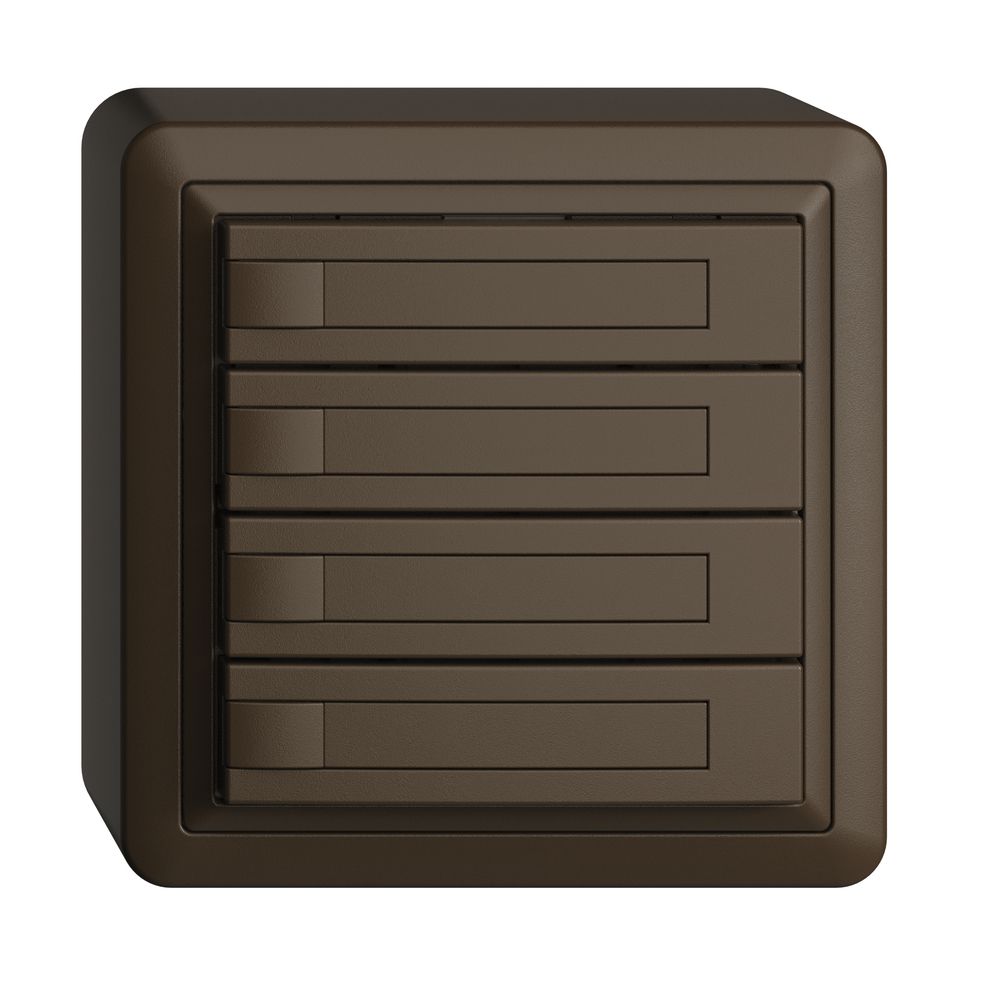 Poussoir KNX RGB AP EDUE, 250mW, s.LED, a.papier, 4×poussoir, 1×touche, cof