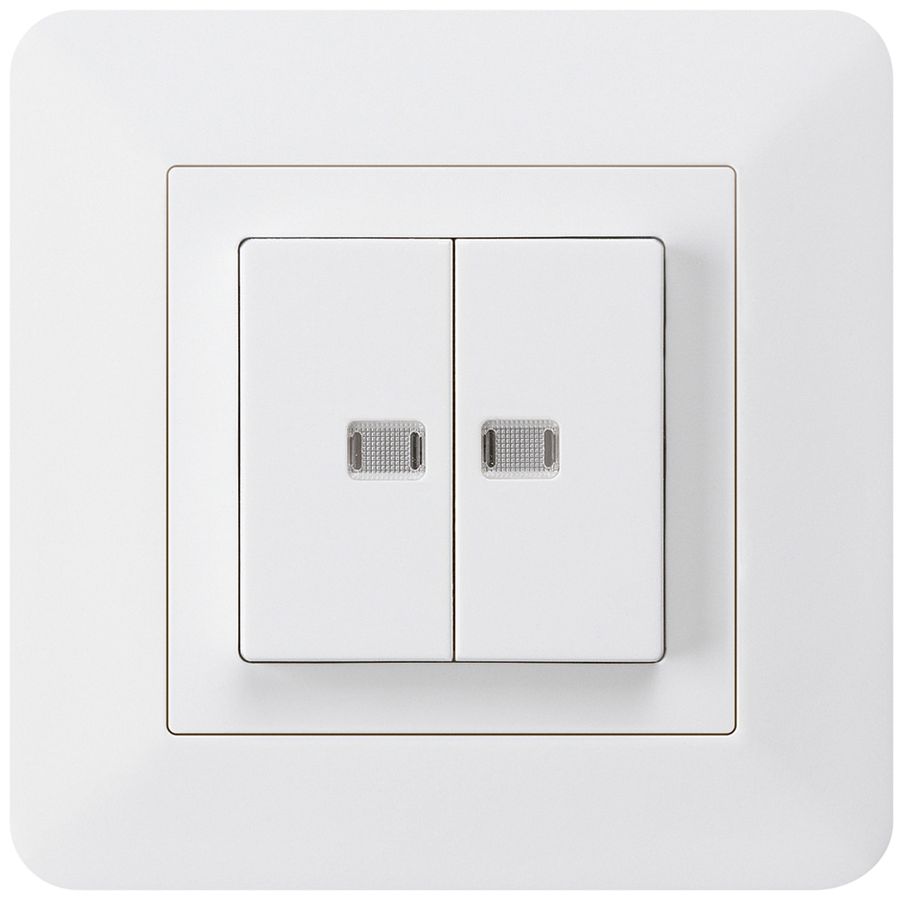 UP-Leuchttaster kallysto.trend 2×A-R/1P mit 2 Linsen weiss