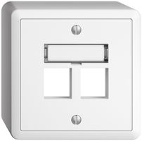 Kit montaggio AP EDIZIOdue, uscita dritta, per 2×Keystone, bianco