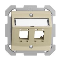 UP-Montageset EDIZIOdue, mit Schrägauslasshaube, für 2×RJ45, vanille