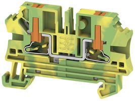 Borne de passage joignable WM AL2C 4 PE 4mm² PUSH IN 2×1 DIN35 vert/jaune